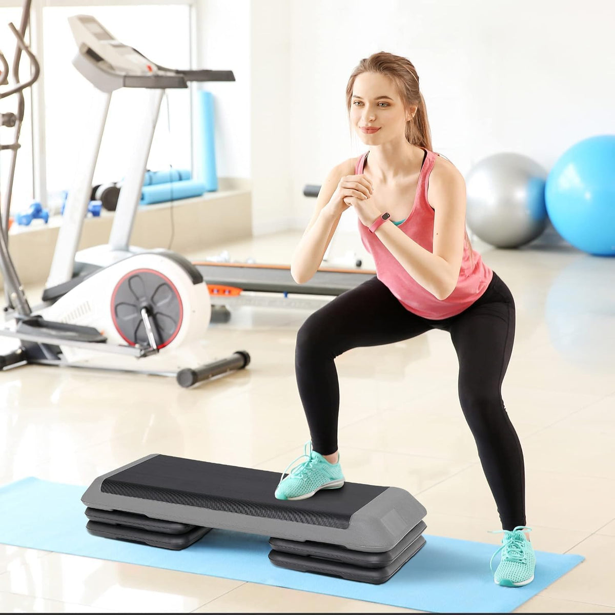 43 Inch Adjustable Aerobic Stepper with 3 Height Levels V54544
