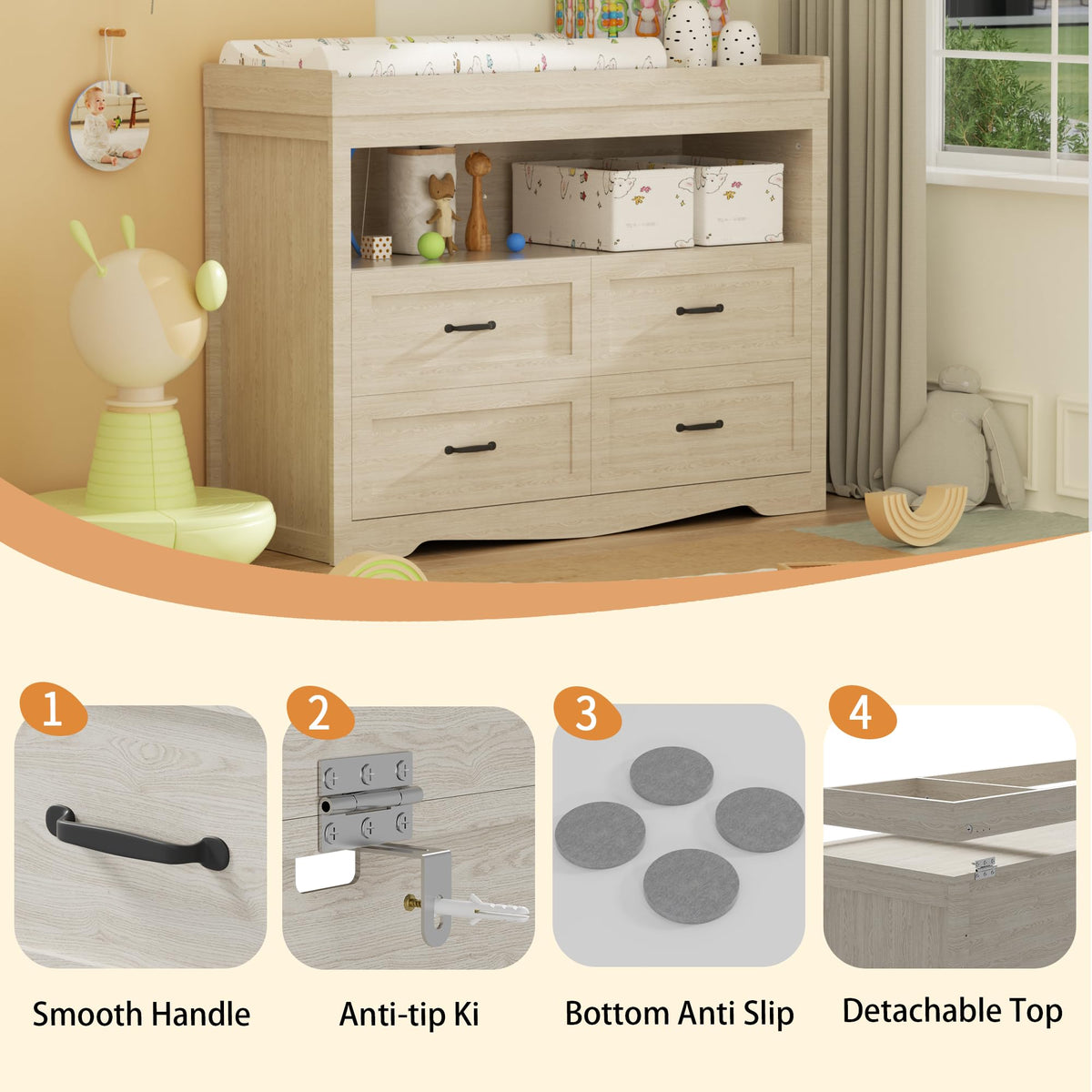 Baby Changing Table with LED Light C156