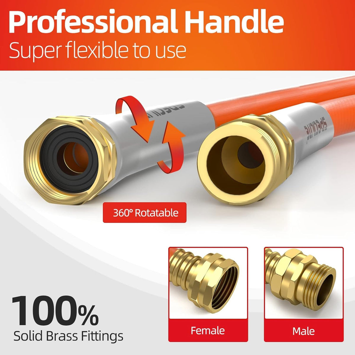 Garden Water Hose 50 ft x 5/8" Heavy Duty Flexible T739