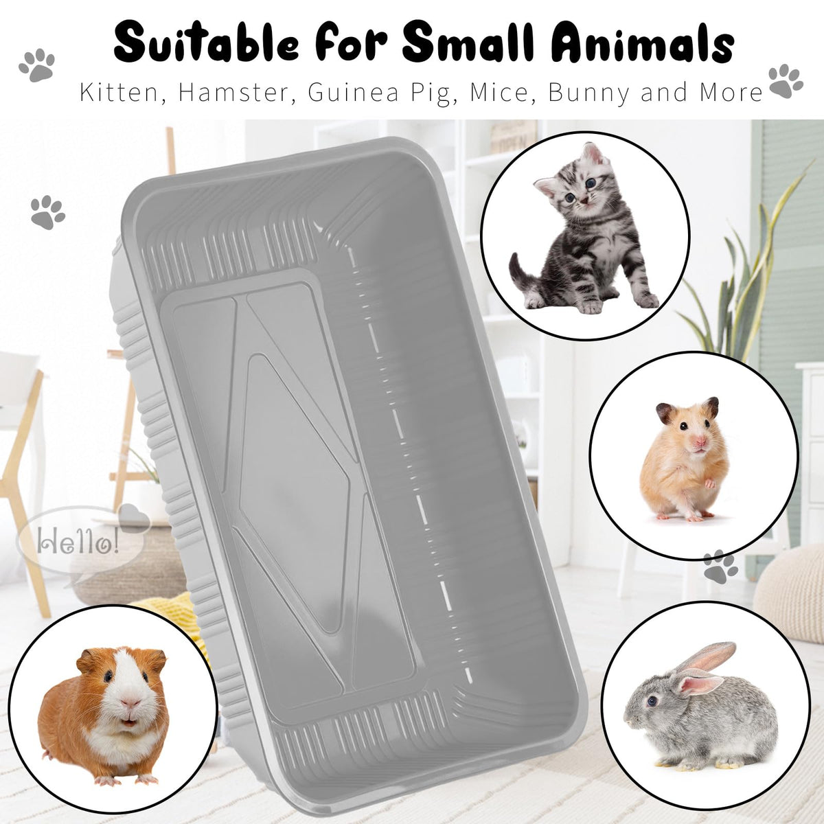 30 Pack Disposable Litter Boxes for Cats Gray T188989
