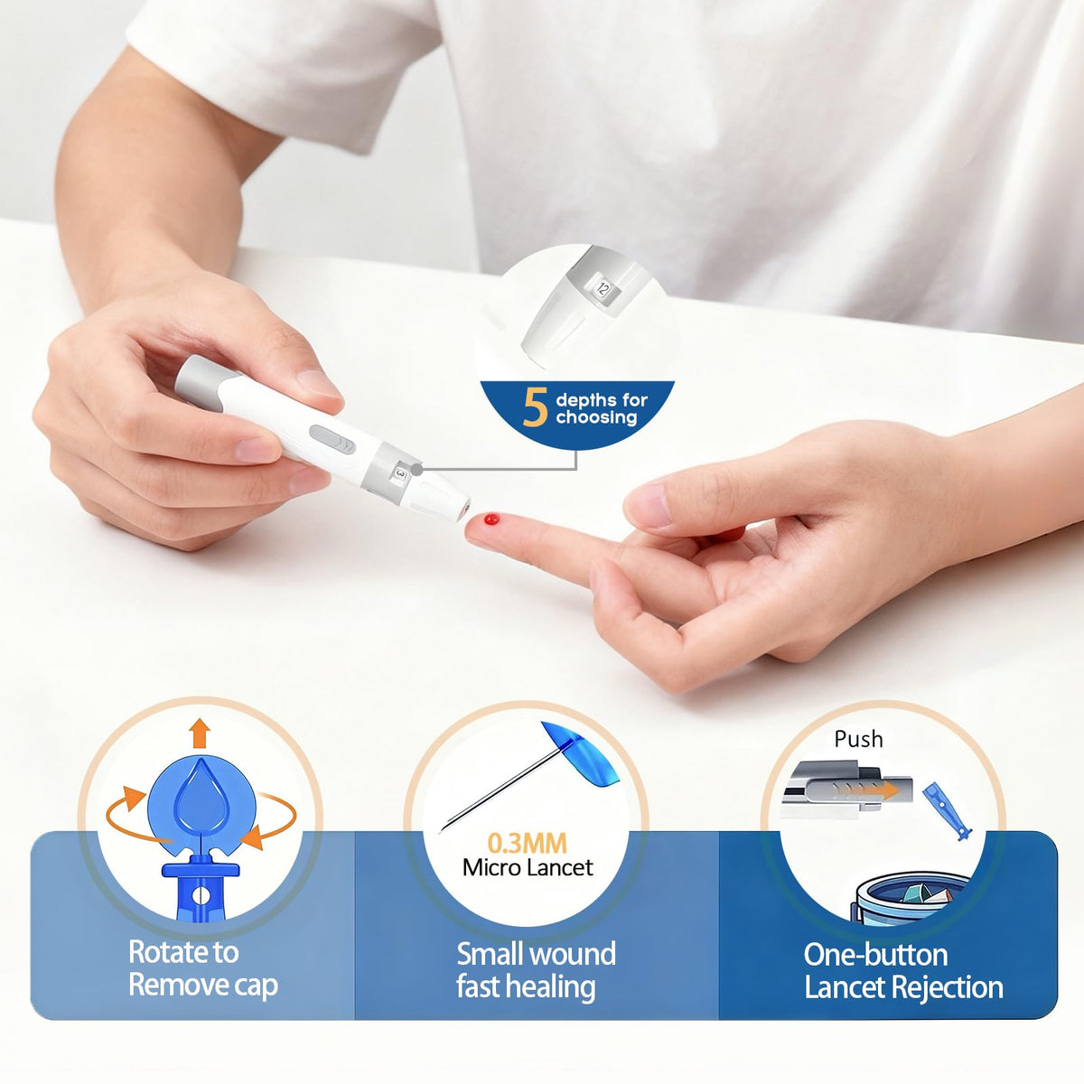 Blood Glucose Monitor Kit with 50 Test Strips and 50 Lancets A9144