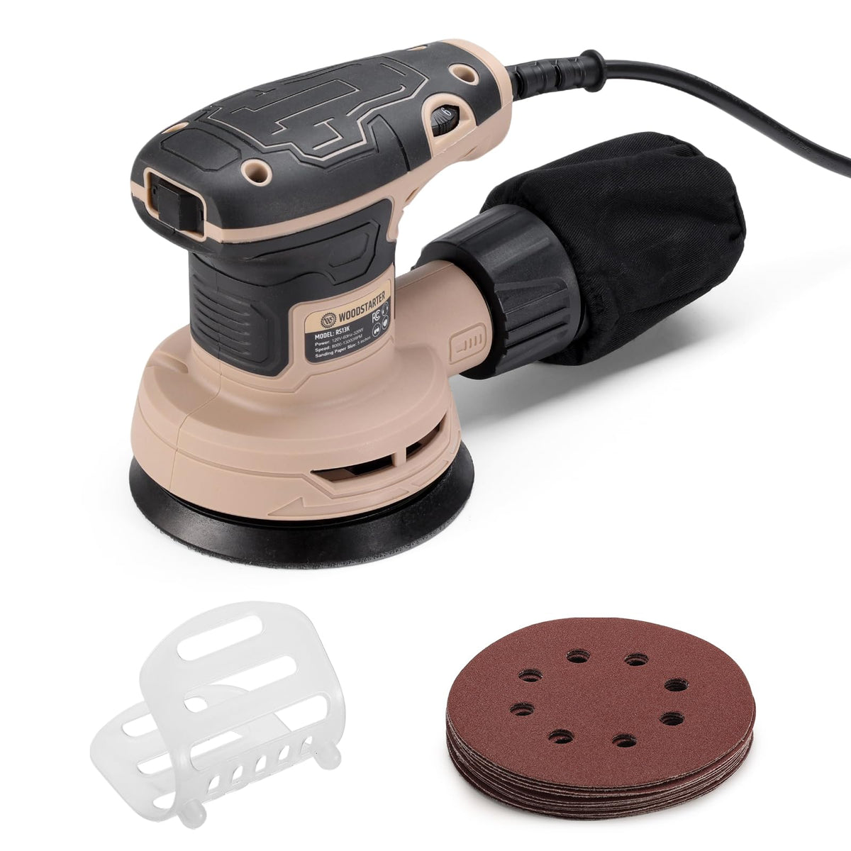 5-Inch Variable Speed Random Orbital Sander with Dust Bag M1054
