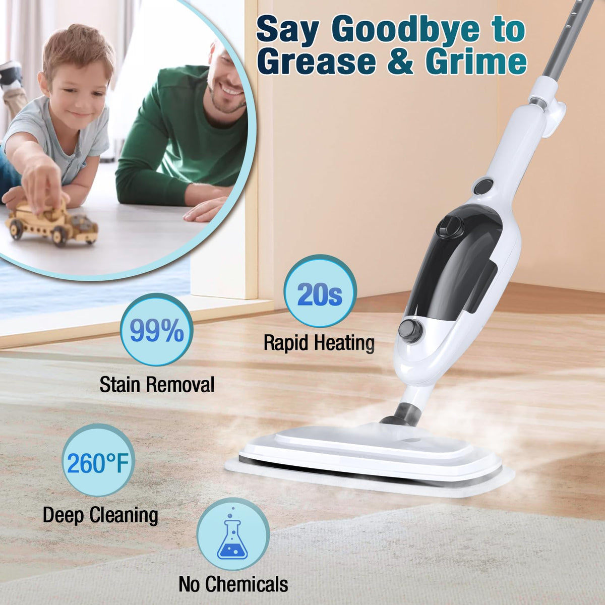 11-in-1 Steam Mop with 15.2 OZ Tank B27927