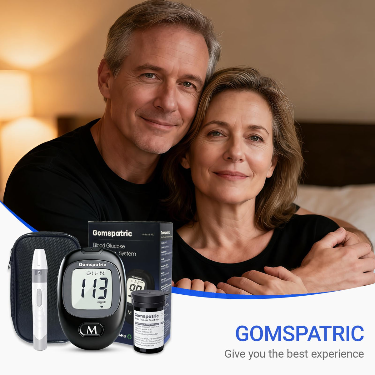 Blood Glucose Monitor Kit with 50 Test Strips and 50 Lancets A9144