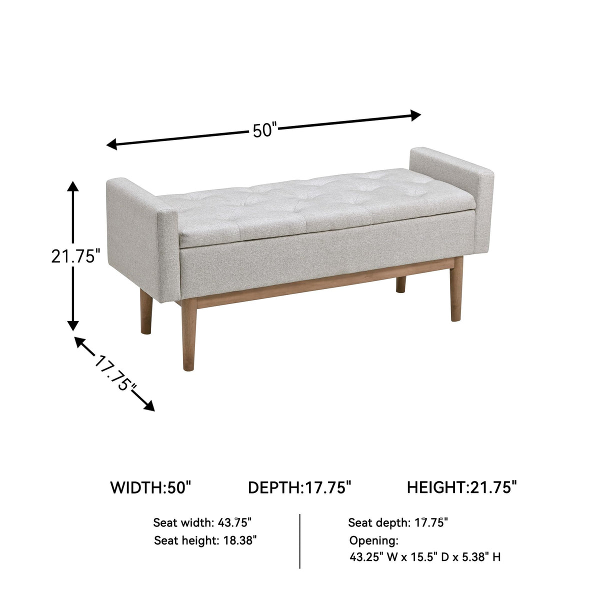 Upholstered Storage Bench W940