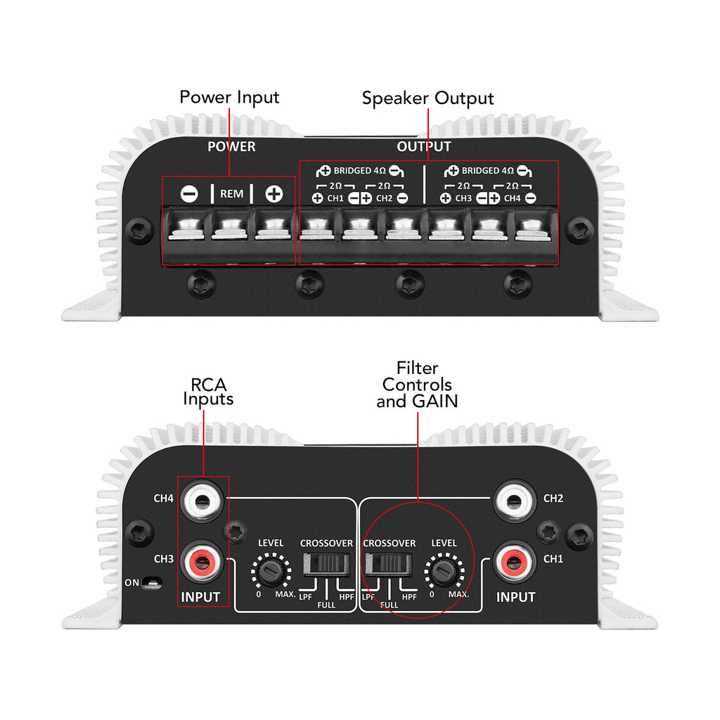 400 watts RMS 4 Channels Car Audio Amplifier M177789