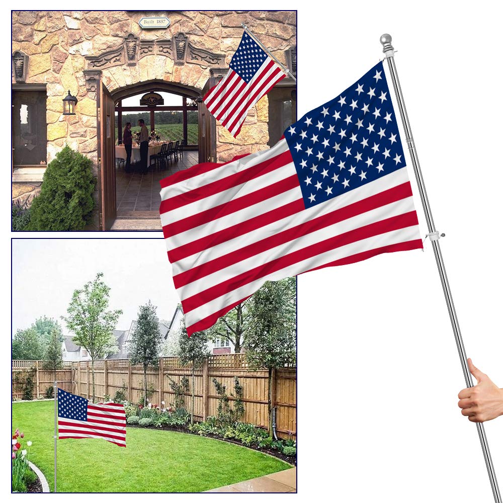 6 FT Stainless Steel Tangle Free Flag Pole Kit Z25500