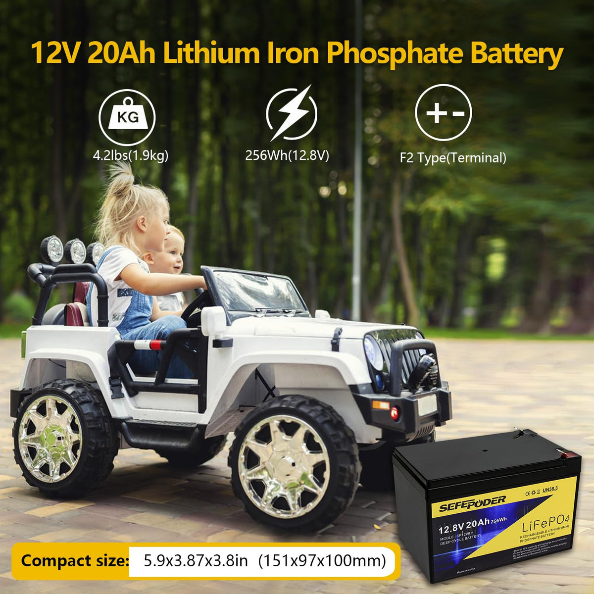 12V 20Ah Lithium LiFePO4 Deep Cycle Battery 2 Pack Z8350