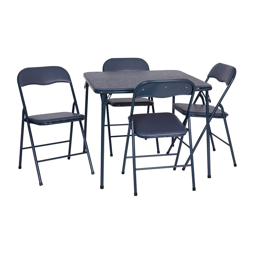Navy Square Folding Card Table and Chairs Set U62433