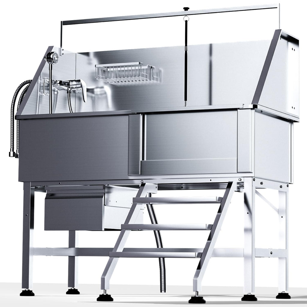 46" Stainless Steel Dog Washing Station with Storage Drawer M23848