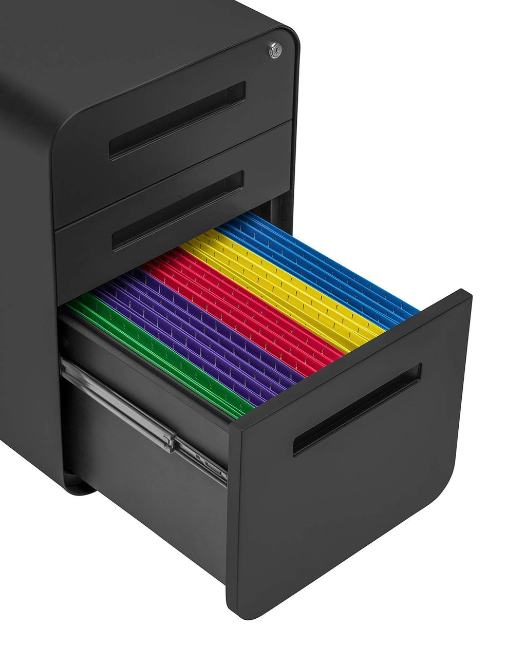 3 Drawer Black Metal File Cabinet with Lock Z785
