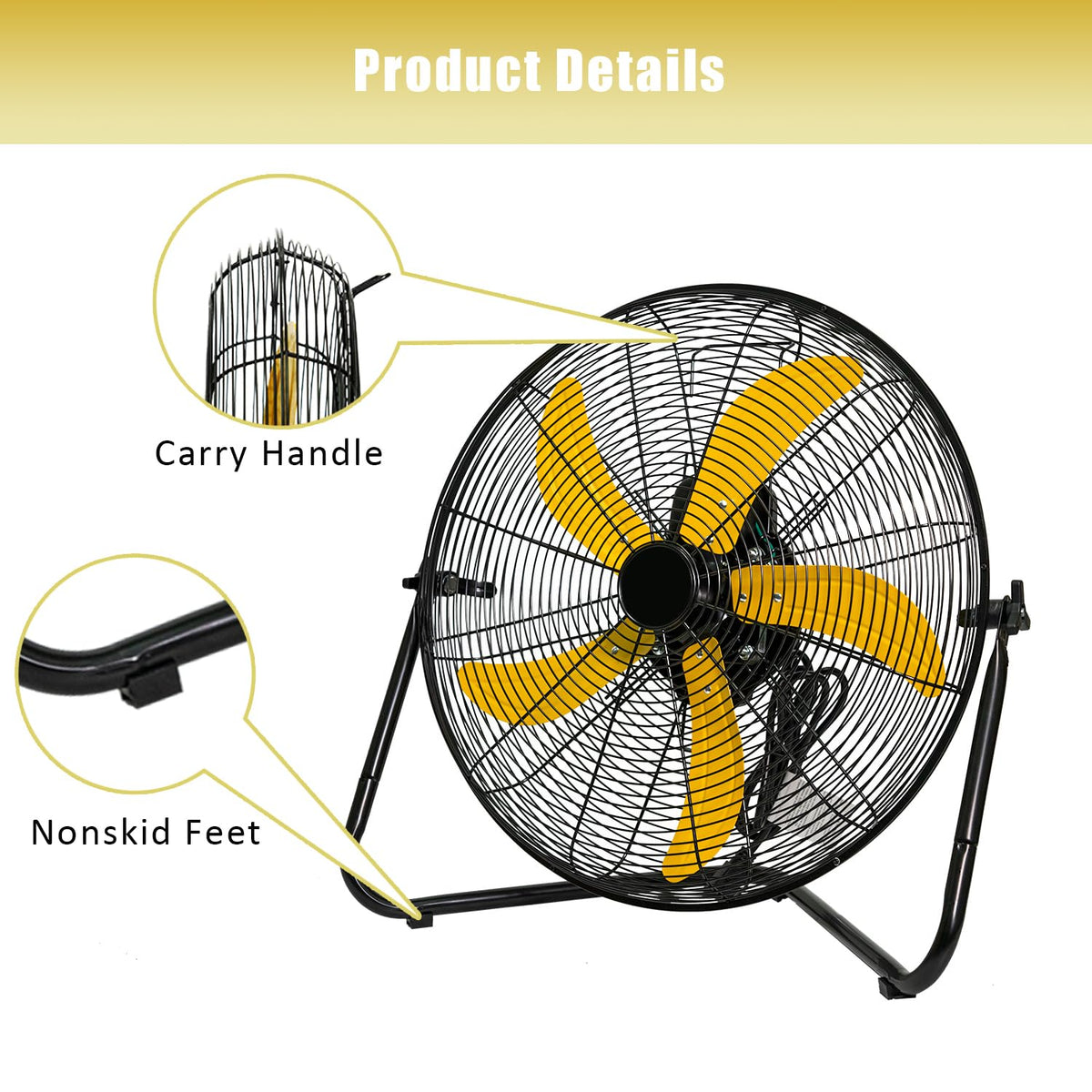 20 Inch 3-Speed High Velocity Floor Fan E926