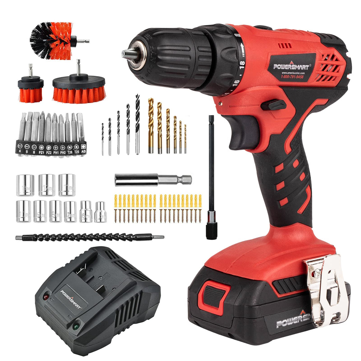 20V Cordless Drill Driver Set with Battery and Charger W814154