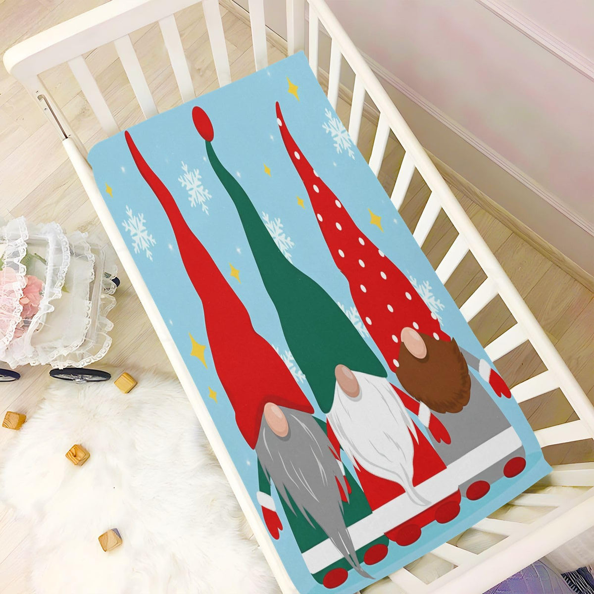 Christmas Gnomes Crib Sheet 52" x 28" X4554