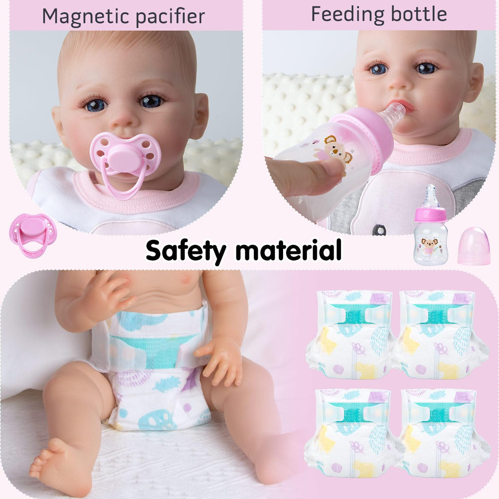Reborn Baby Doll Clothes with Bassinet for 18-22 Inch Dolls F650215