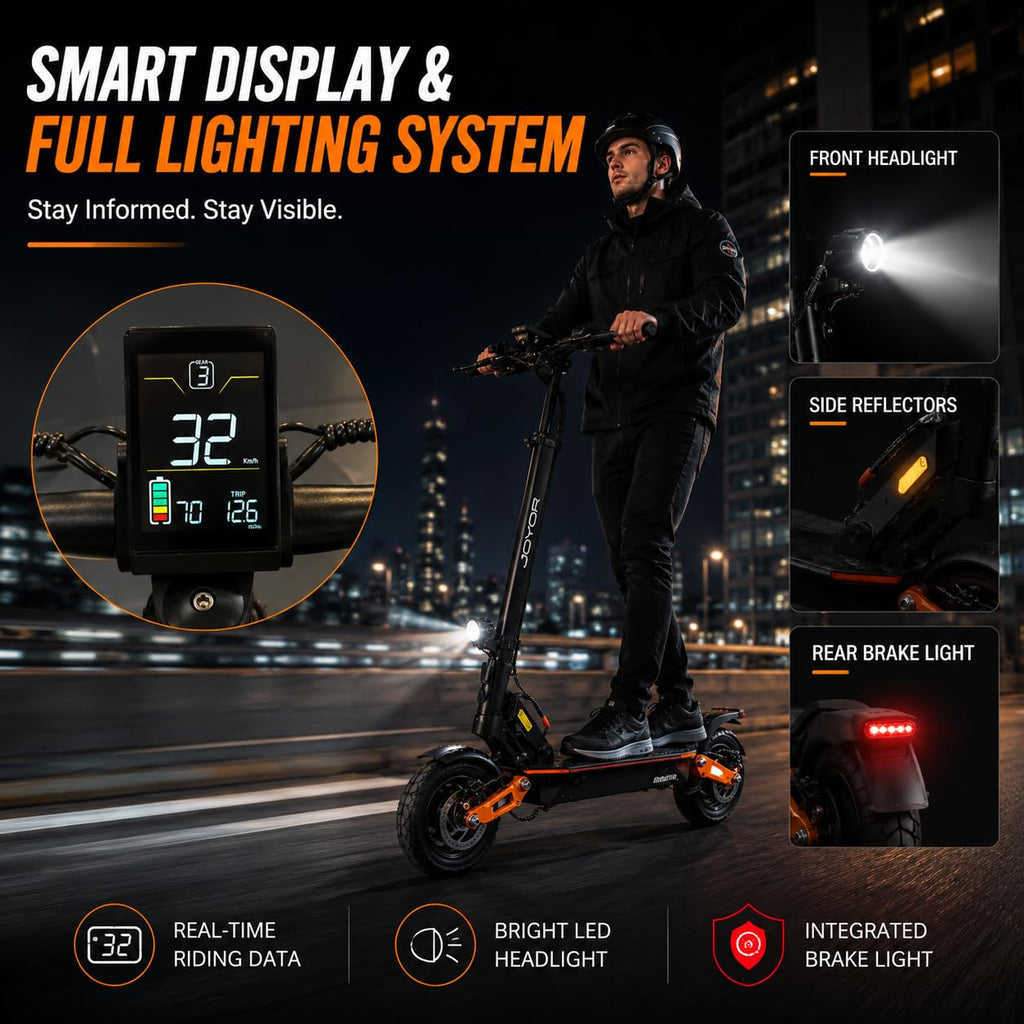 5600W Motor 46 MPH 27Ah Battery 10" Off Road Foldable Electric Scooter S6578