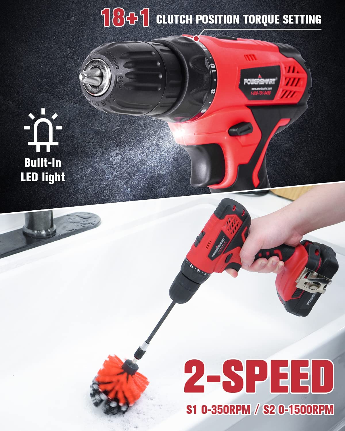 20V Cordless Drill Driver Set with Battery and Charger W814154