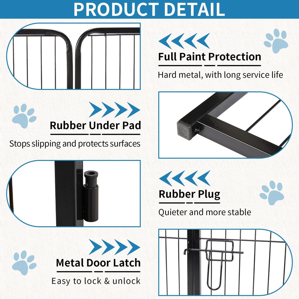 40 Inch 16 Panels Metal Dog Playpen N20261