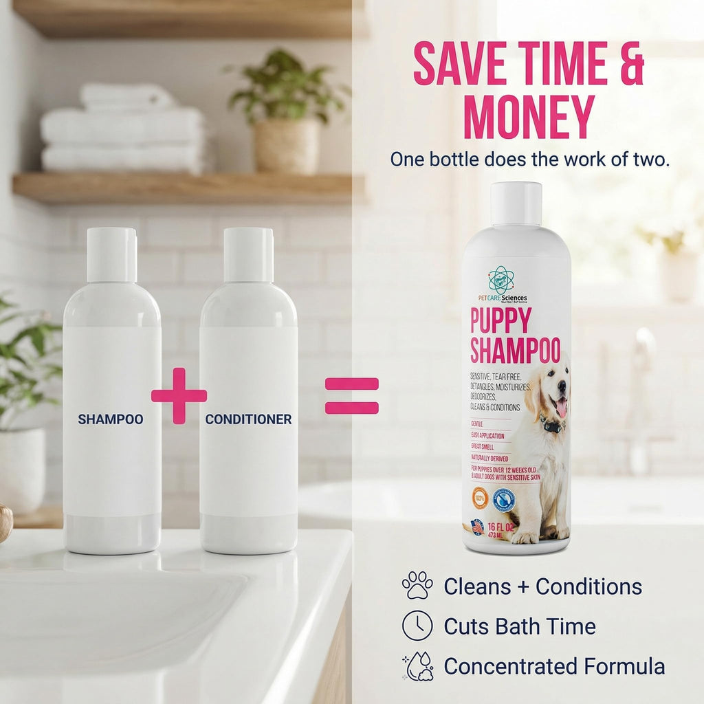 16 fl oz Tearless Coconut Oil Oatmeal Dog Shampoo and Conditioner C1233