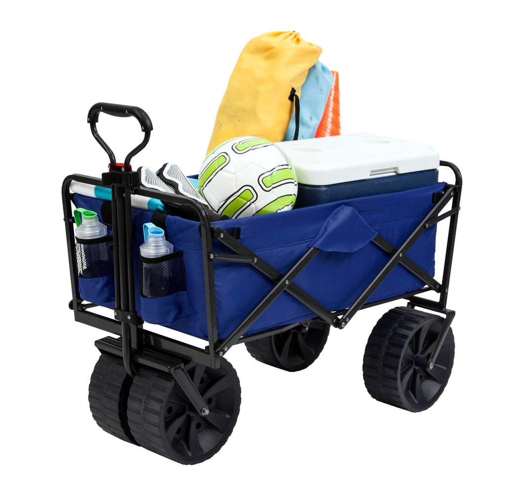 Blue Black Collapsible All Terrain Utility Beach Wagon Cart V575