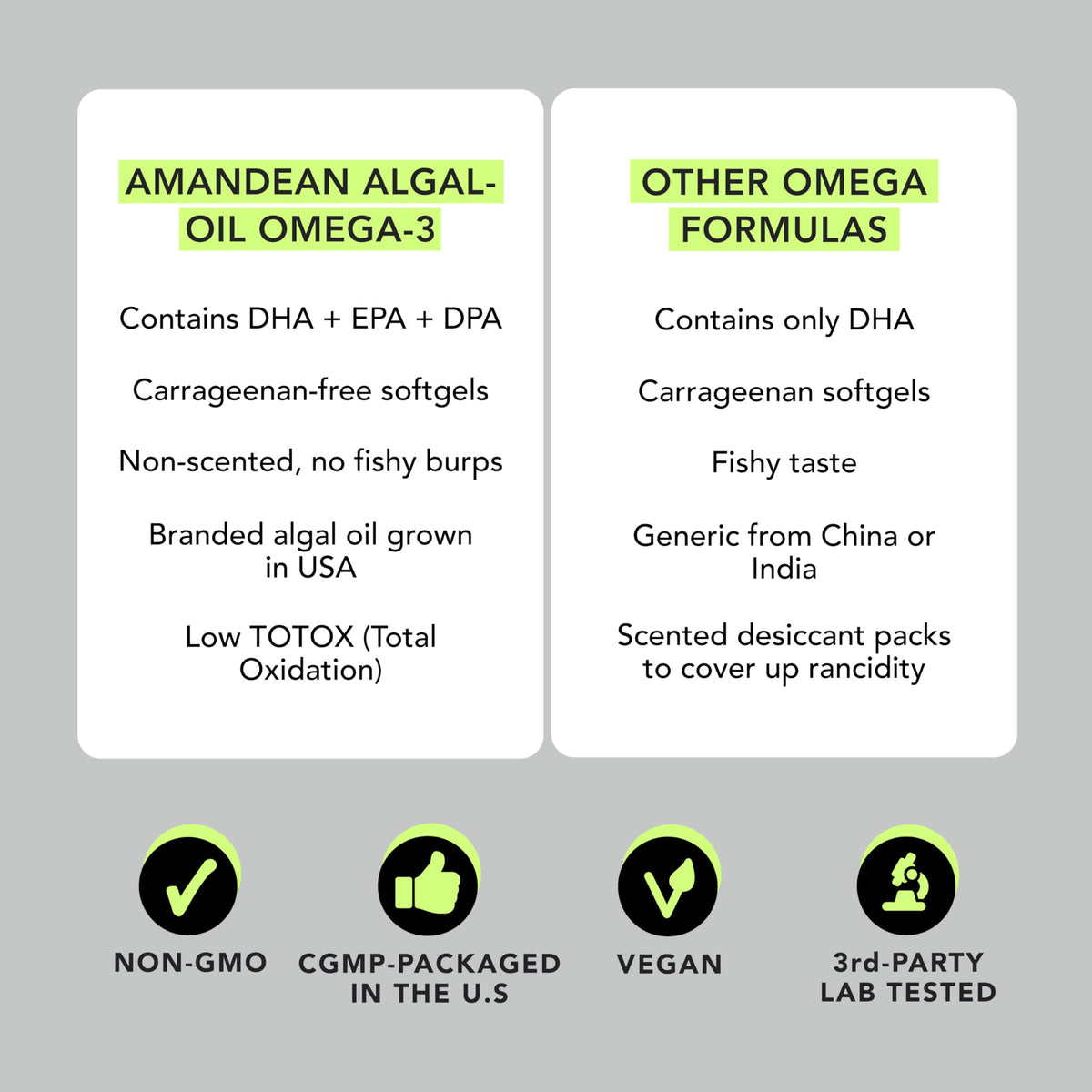 Vegan Omega-3 Algal Oil DHA EPA Softgels, 120ct J29182