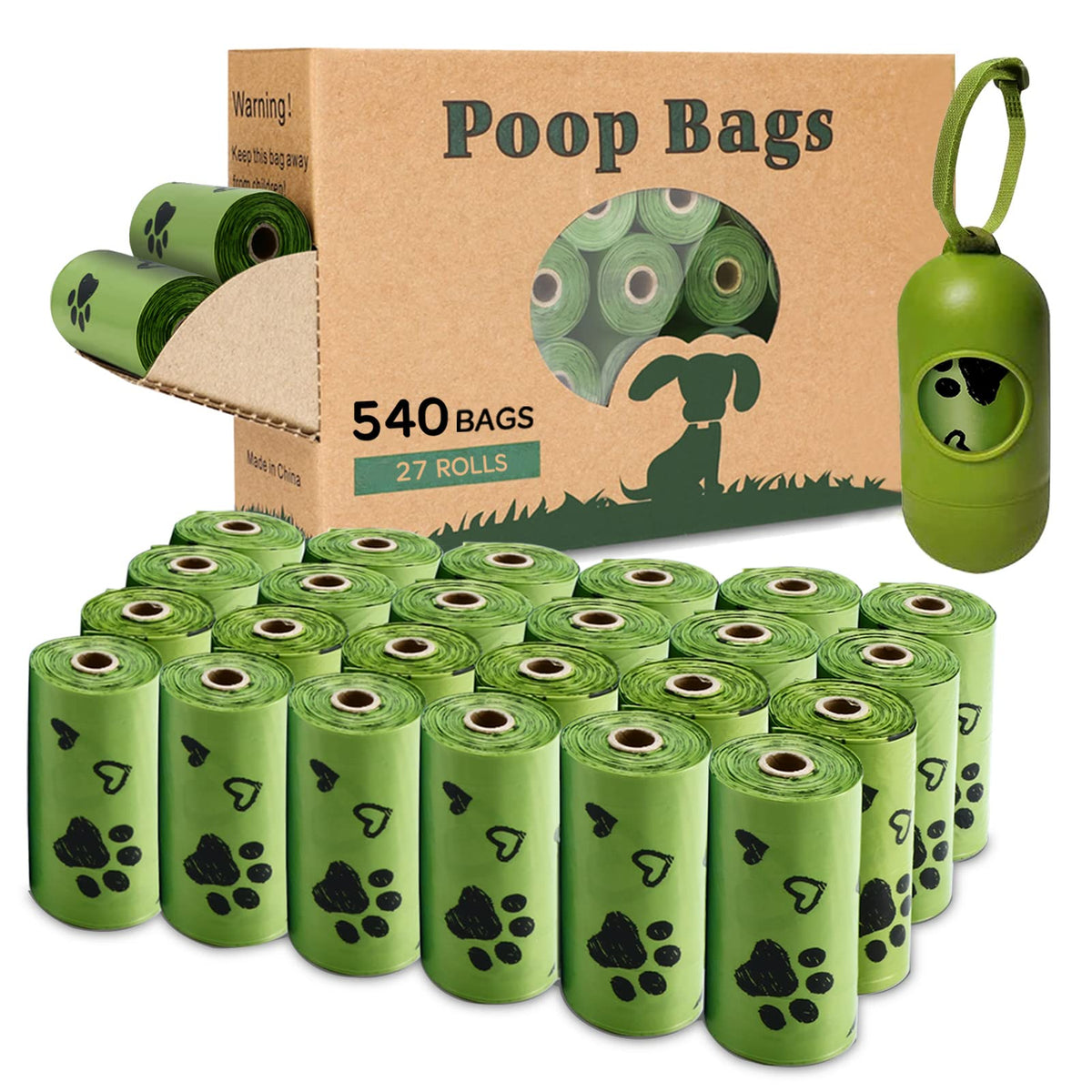 Biodegradable 540 Count Dog Poop Bag with Dispenser G895320