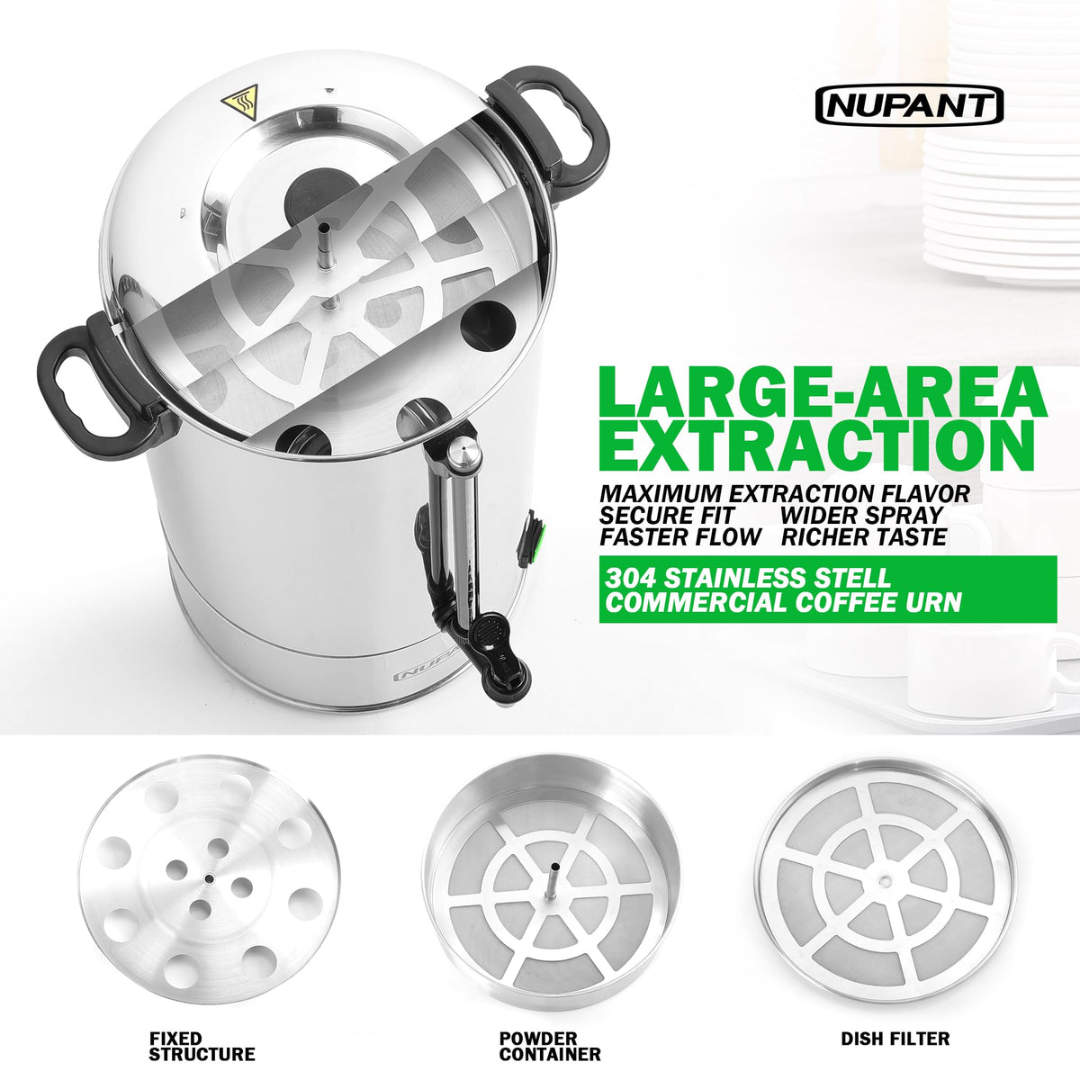 100 Cup Stainless Steel Coffee Urn with Keep Warm Mode P323501