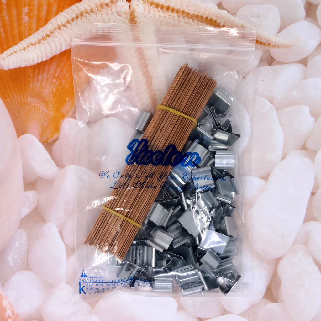 50PCS Crackling Wooden Candle Wicks with Metal Base M607