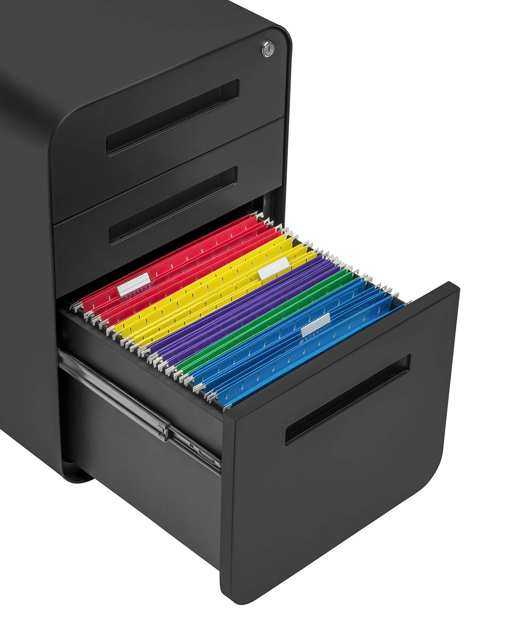 3 Drawer Black Metal File Cabinet with Lock Z785