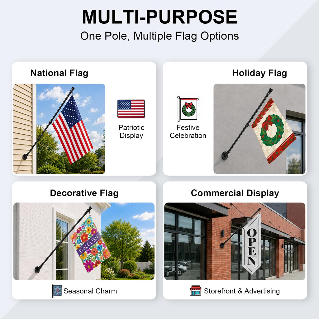 47" Stainless Steel Flag Pole Kit with Wall Mount Bracket F994438