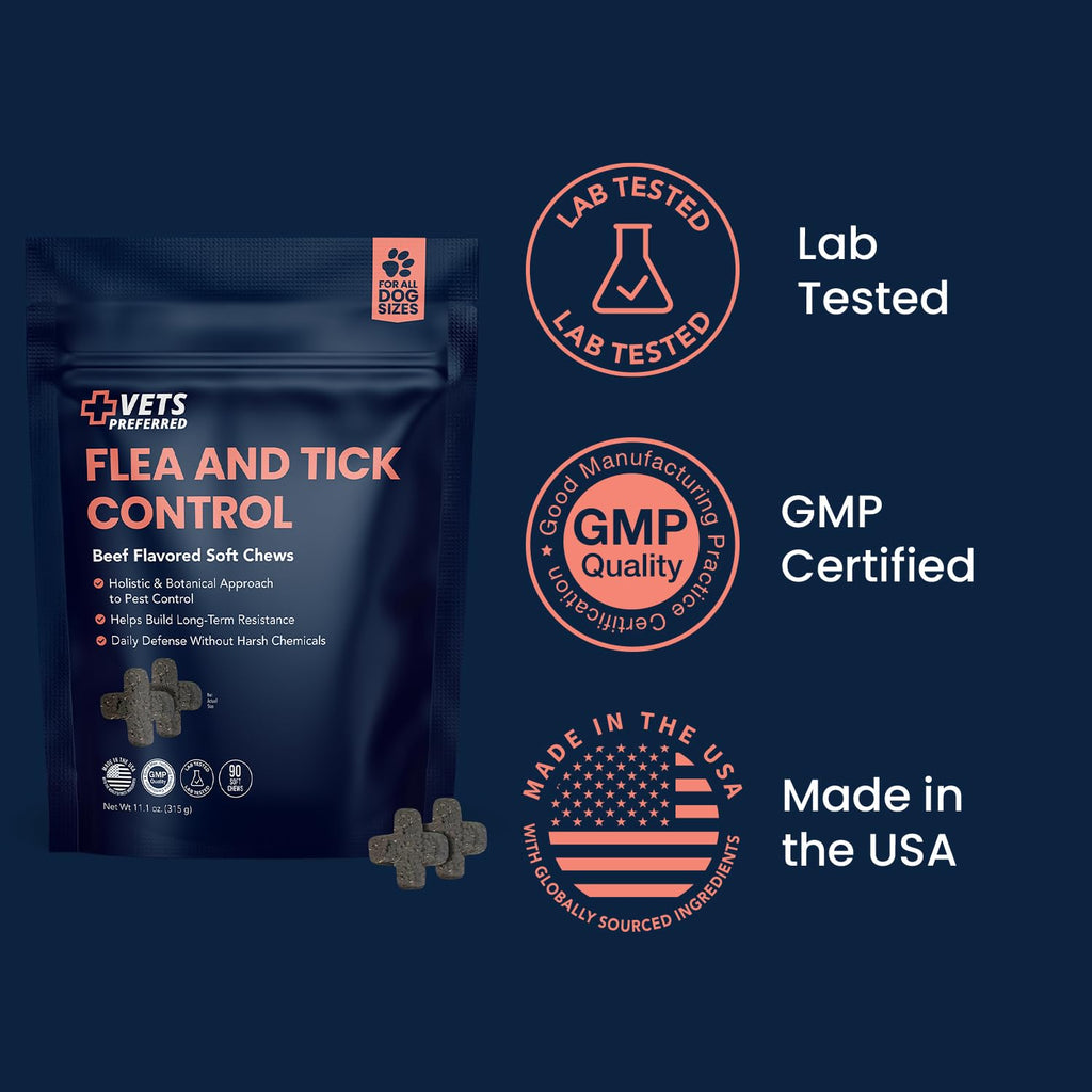 Chewable Flea and Tick Prevention for Dogs 90 Ct M2358