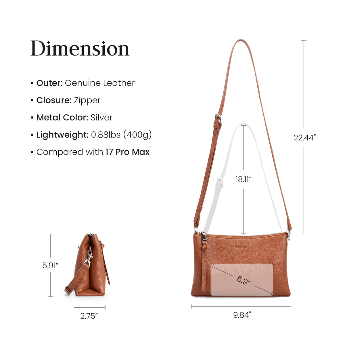 Genuine Leather Crossbody Bags V847766