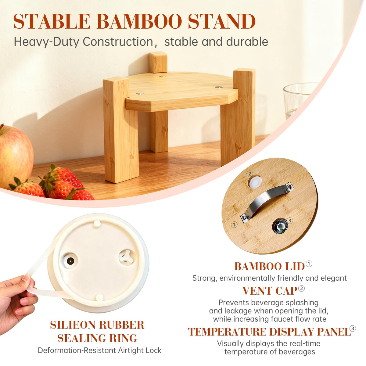 2.1 Gallon Glass Drink Dispenser with Stand G855