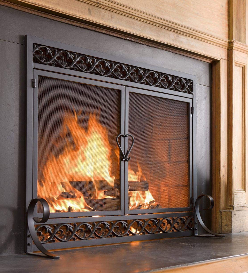 Black Metal Fireplace Screen T6918
