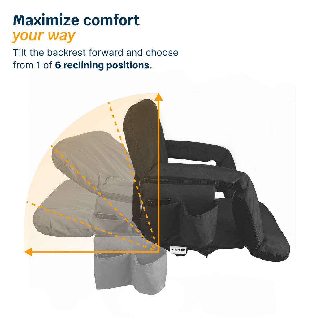 Reclining Stadium Seats for Bleachers with Back Support R2114