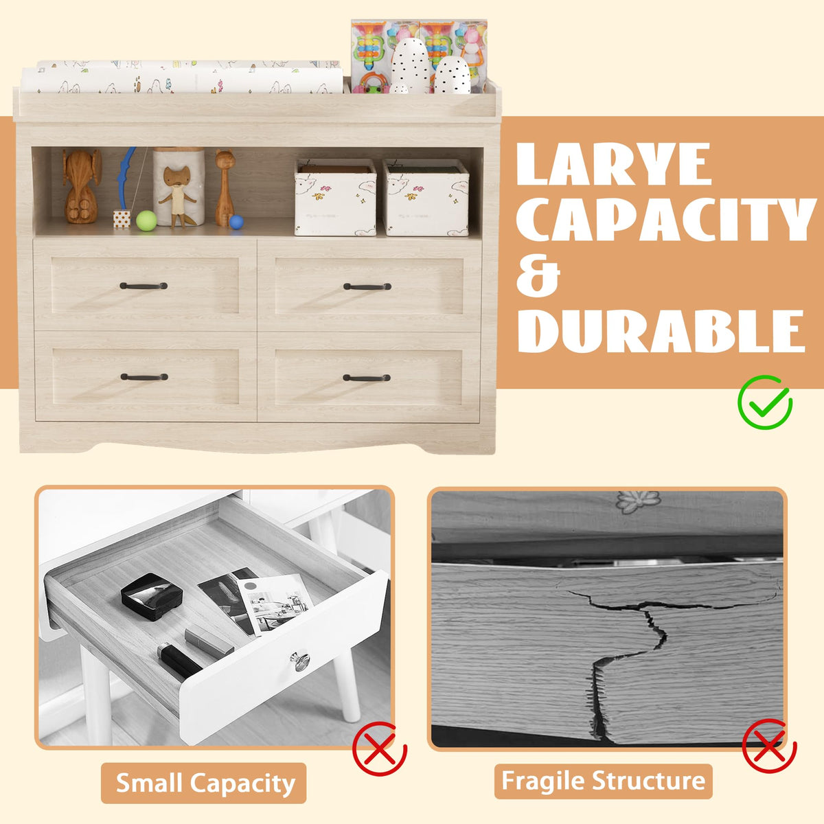 Baby Changing Table with LED Light C156