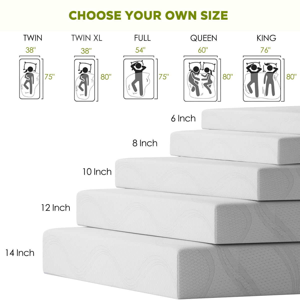 6 Inch Twin Memory Foam Mattress B81190