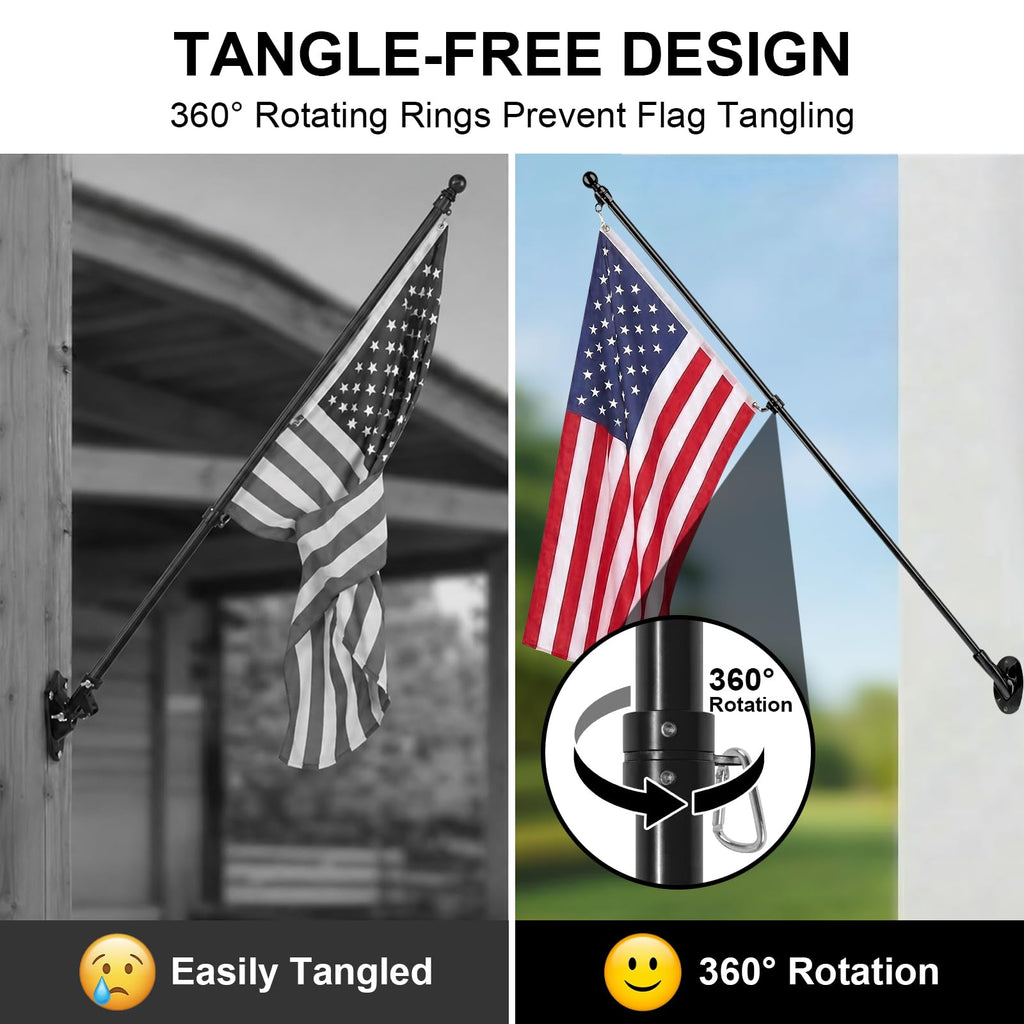 47" Stainless Steel Flag Pole Kit with Wall Mount Bracket F994438