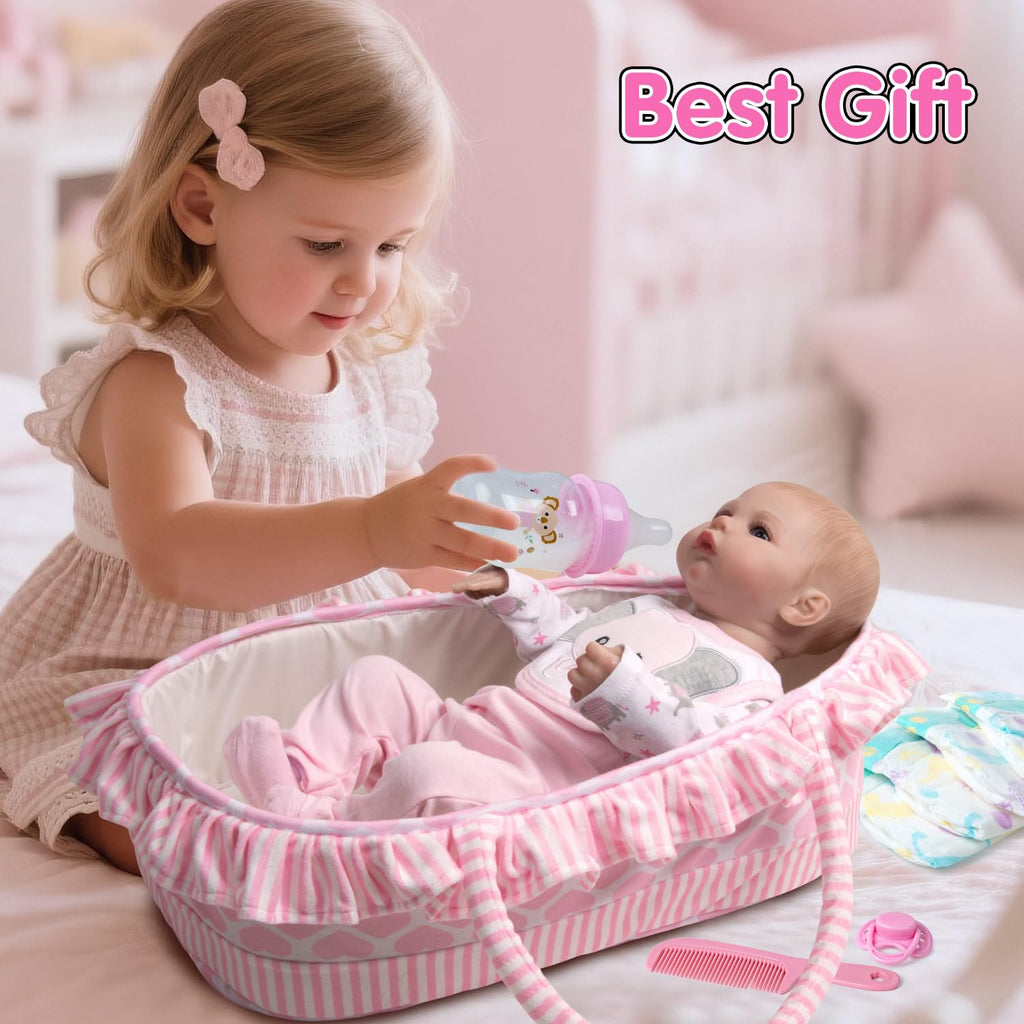 Reborn Baby Doll Clothes with Bassinet for 18-22 Inch Dolls F650215