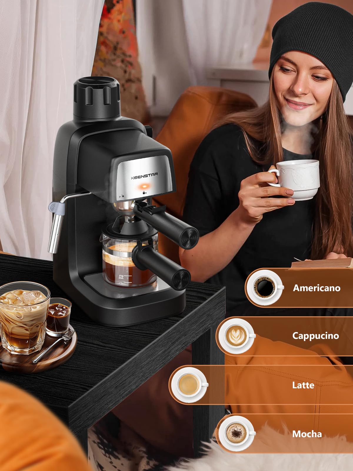800W Compact 4-Cup Espresso Machine V909