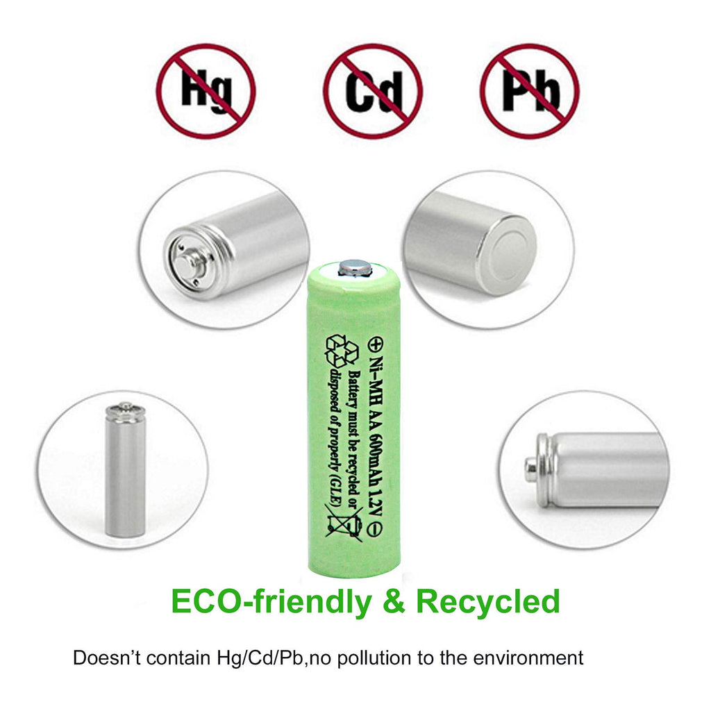NiMH AA 600mAh 1.2V Rechargeable Batteries Pack of 12 A257353