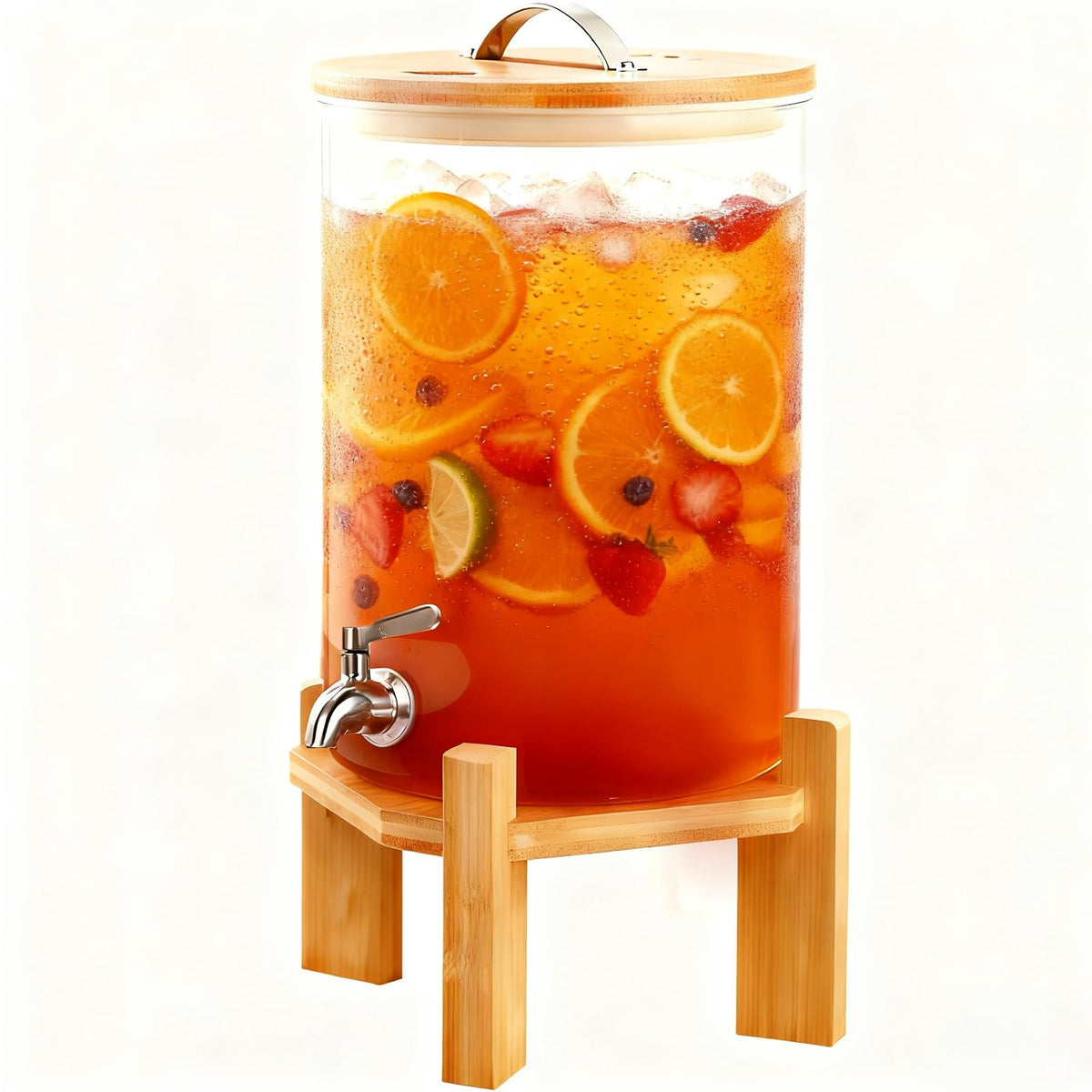2.1 Gallon Glass Drink Dispenser with Stand G855