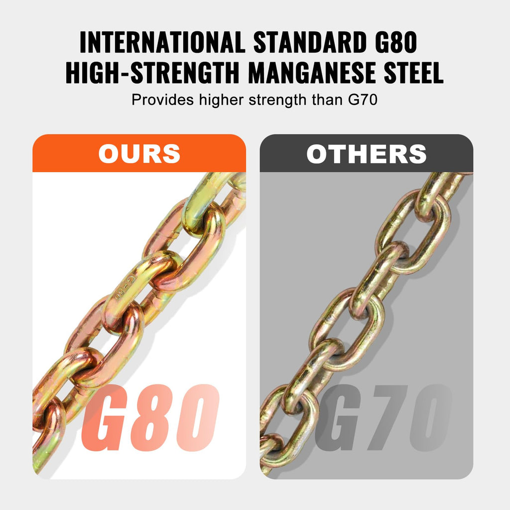 3/8" x 10.3' 2-Pack Tow Chain with Clevis Grab Hooks K996829