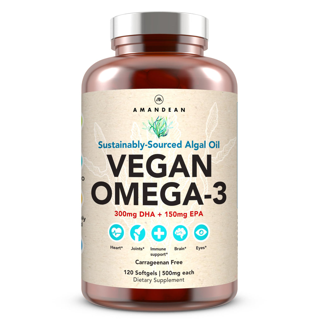 Vegan Omega-3 Algal Oil DHA EPA Softgels, 120ct J29182