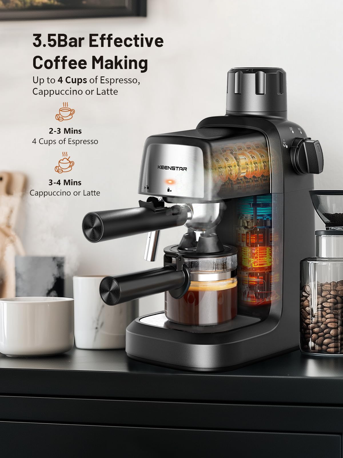 800W Compact 4-Cup Espresso Machine V909
