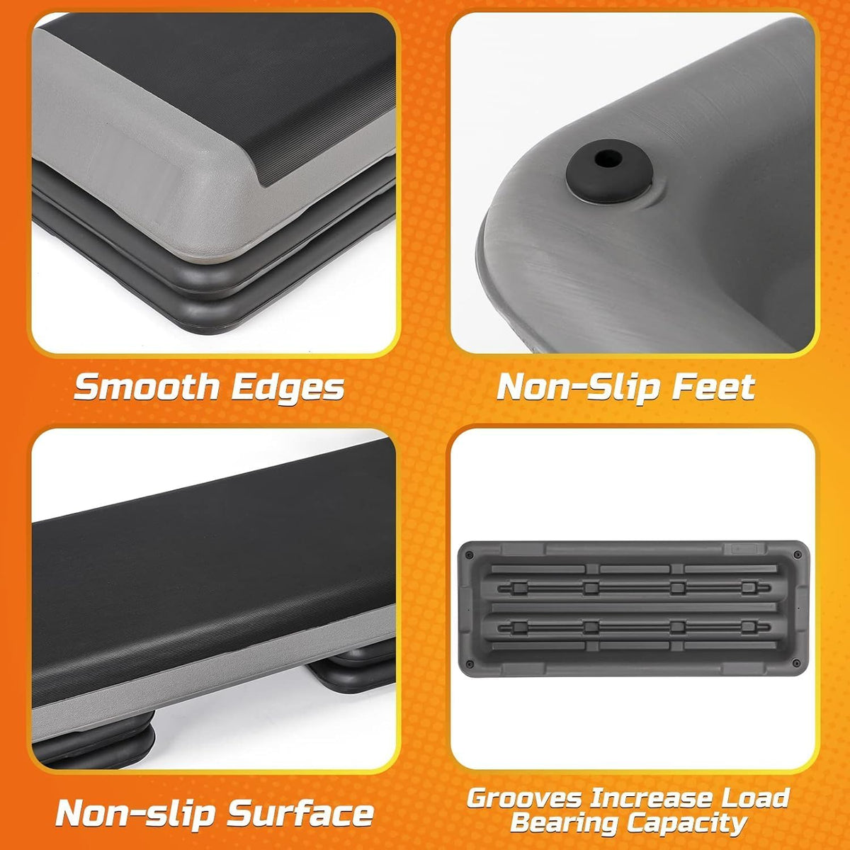 43 Inch Adjustable Aerobic Stepper with 3 Height Levels V54544