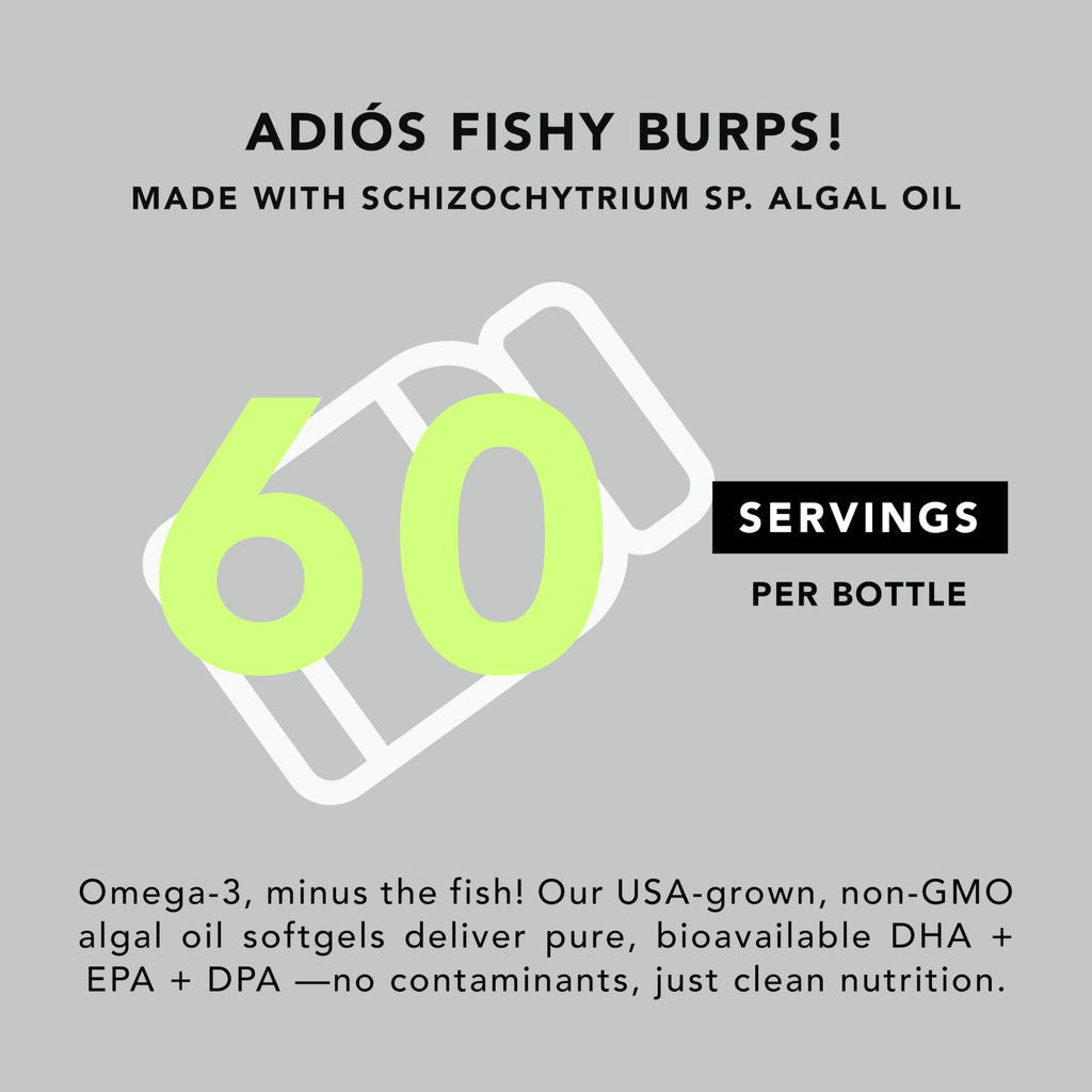 Vegan Omega-3 Algal Oil DHA EPA Softgels, 120ct J29182