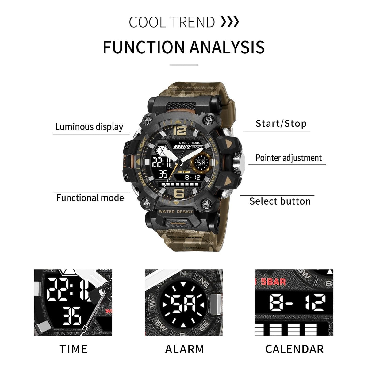Water Resistant LED Digital Wrist Watch A111