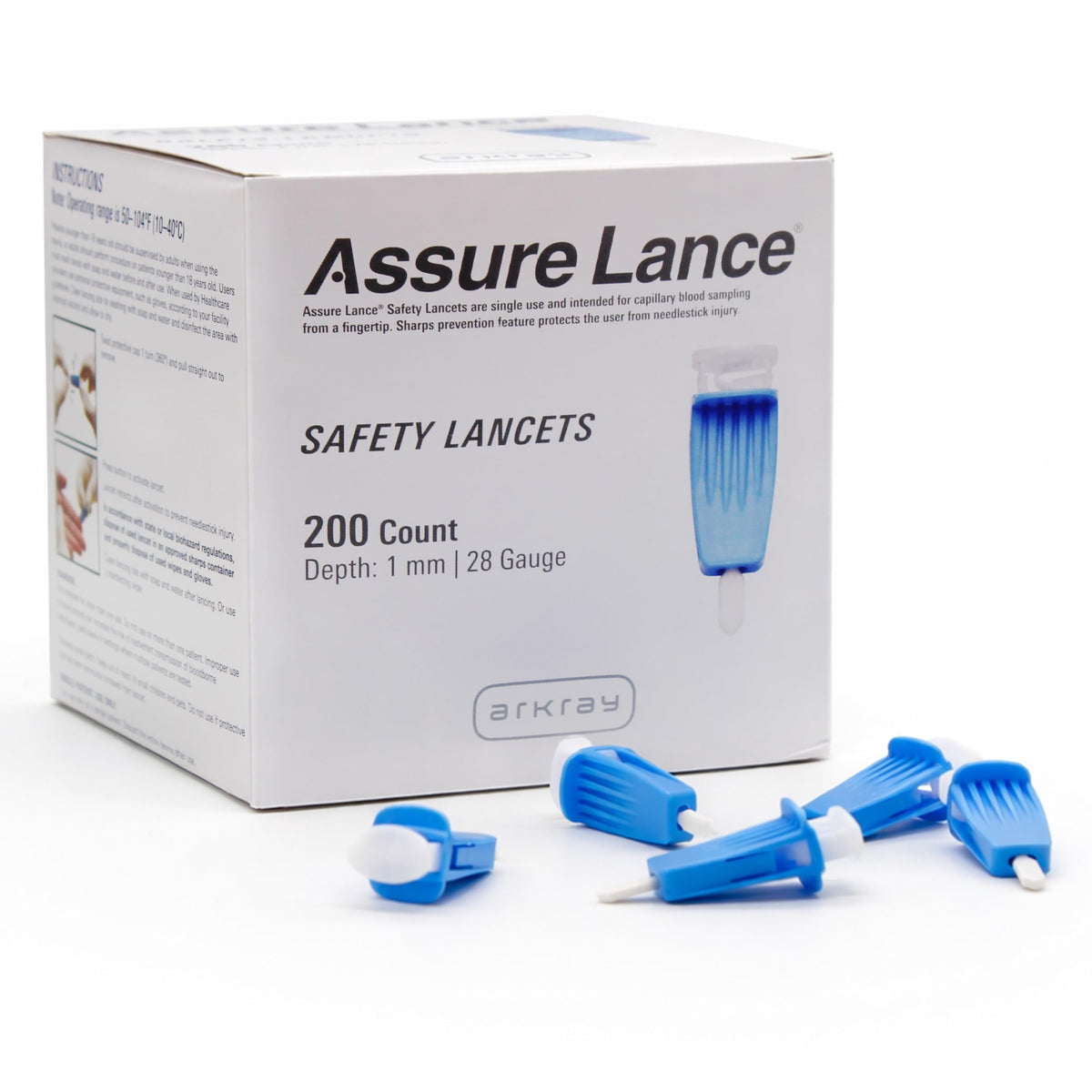 28G 1mm Safety Lancets, 200 Count W2051