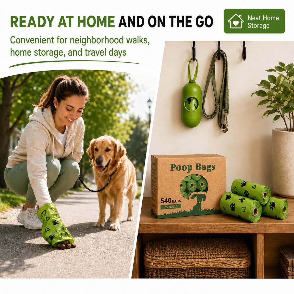 Biodegradable 540 Count Dog Poop Bag with Dispenser G895320